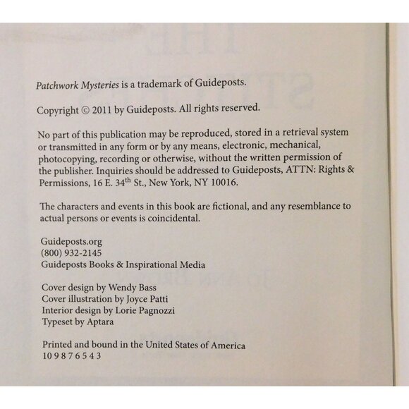 Secret In The Stitches By Jo Ann Brown Patchwork Mysteries #8 Hardcover - Picture 4 of 4